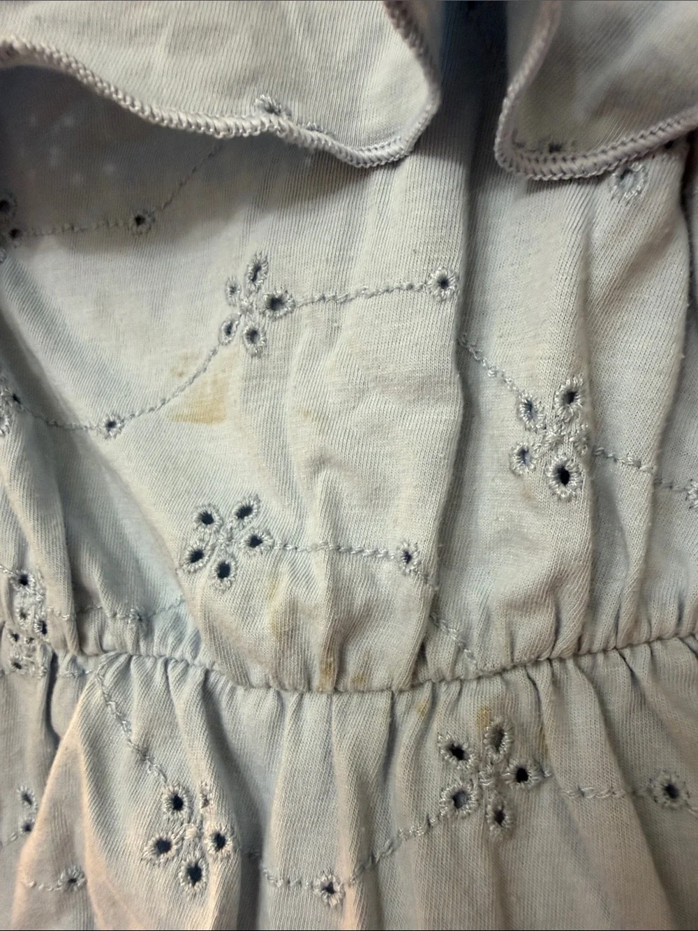 Cat & Jack Light Blue Eyelet Tie-Shoulder Casual Dress
